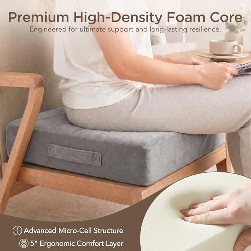 Codi Replacement Couch Cushion, 5" Thick High-Density Foam, 24-Inch Grey - color: Grey, size: 24 Inch (Pack of 1)