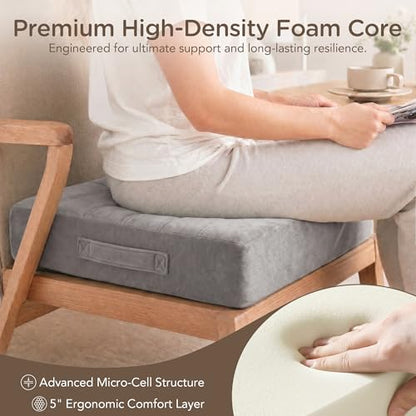 Codi Replacement Couch Cushion, 5" Thick High-Density Foam, 24-Inch Grey - color: Grey, size: 24 Inch (Pack of 1)