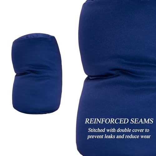 Microbead Bolster Tube Pillows with Double Cover, Squish Bean Bed Microbead Pillow Soft Neck Back Lumbar Support Smooth Cool Touch Comfortable Fabric (Navy Blue) - color: Navy Blue