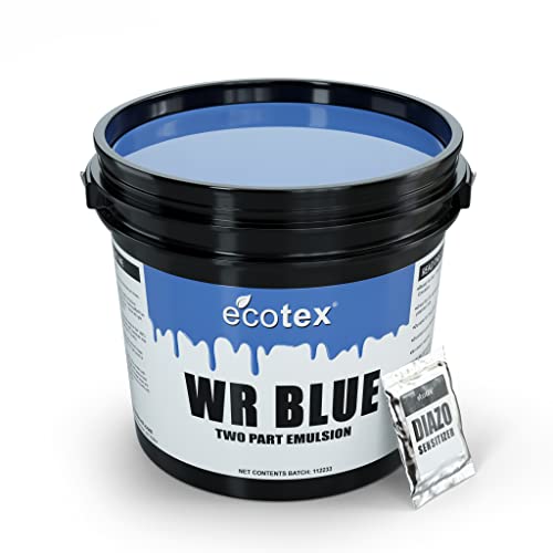 Ecotex® WR Blue Screen Printing Emulsion (Quart - 32oz.) Diazo Required Photo Emulsion for Silk Screens and Fabric - for Screen Printing Water Based Ink, Water Resistant Screen Printing Supplies - size: 32 fl oz