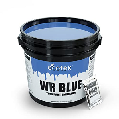Ecotex® WR Blue Screen Printing Emulsion (Quart - 32oz.) Diazo Required Photo Emulsion for Silk Screens and Fabric - for Screen Printing Water Based Ink, Water Resistant Screen Printing Supplies - size: 32 fl oz