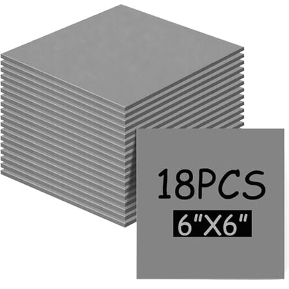 MotiMind 18 Pcs Linoleum Blocks for Printmaking 6 x 6 Inch Rubber Carving Block Soft Gray Linocut Block for DIY Crafting Projects Scrapbook Painting Stamp Making - size: 6 x 6 Inch
