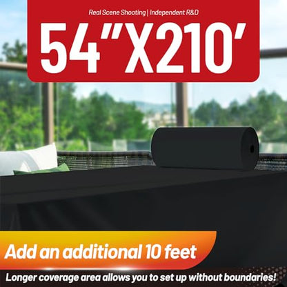 Plastic Tablecloth Roll, 210 Ft x 54 In Black Plastic Table Cloth Roll | Disposable Tablecloth with Cutter PEVA Plastic Table Cover Roll Waterproof Table Cloth for Banquets, Festivals, Parties - color: Black, size: 2520" x 54" (Rectangular)