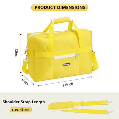 Gym Bag for Women Men, Water-Resistant Duffle Bag for Travel Sports, Lightweight Carry On Bag with Handles and Detachable Shoulder Strap (Yellow) - color: Yellow