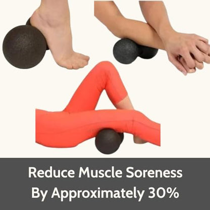 Rollga Peanut - The Better Peanut Ball Roller for Deep Tissue Massage, Mobility, Physical Therapy, Double Lacrosse Ball Massage, Back Pain, Myofascial Release, Muscle Knots, Suboccipital, & Acupoint - size: Large - 12x24cm