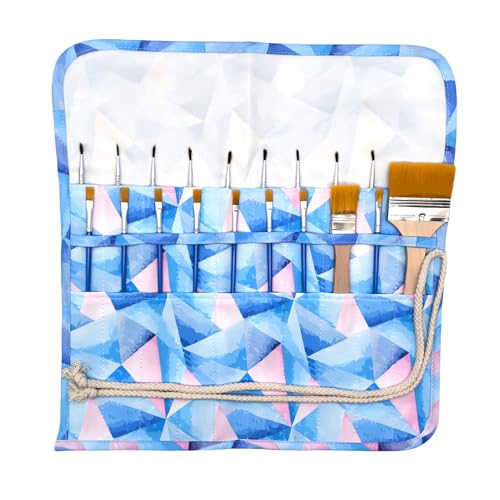 Funny live Paint Brush Holder Art Supplies, Artist Brush Holder & Storage Organizer Roll-Up Case Bag, Protect Acrylic Oil Watercolor Paintbrushes (Rhombic 20 Slot Pockets) - color: Rhombic 20 Slot Pockets