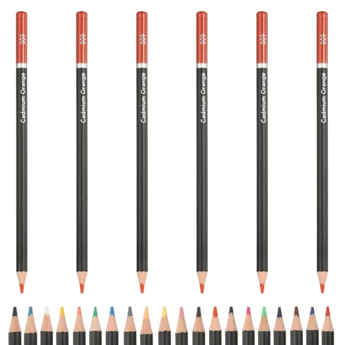 PATIKIL Colored Pencils, Orange Color Drawing Pencils with Oil-Based Cores Art Scrapbook Supplies for Adult Coloring Books Artists Beginners Drawing Sketching, 6 Pcs - color: Orange