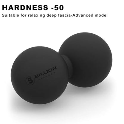 5BILLION Peanut Massage Ball - Double Lacrosse Massage Ball & Mobility Ball for Physical Therapy - Deep Tissue Massage Tool for Myofascial Release, Muscle Relaxer, Acupoint Massage (Black) - color: Black