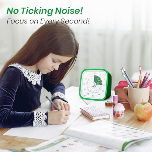Yunbaoit Dinosaur Visual Timer for Kids, 60-min Countdown Timer, Green - color: Green Dinosaur
