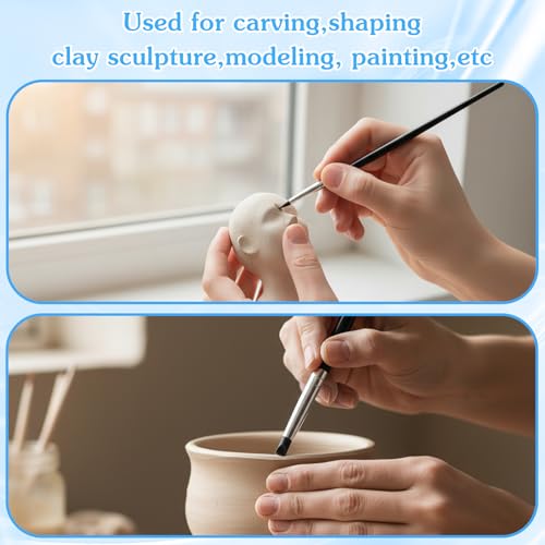 10PCS Silicone Sculpting Tools,Durable Sculpting Tool | Flexible Clay Carving Tool,Smooth Surface Silicones Clays Sculpting Tool,for Pottery Artwork Shaping Carving DIY,Black