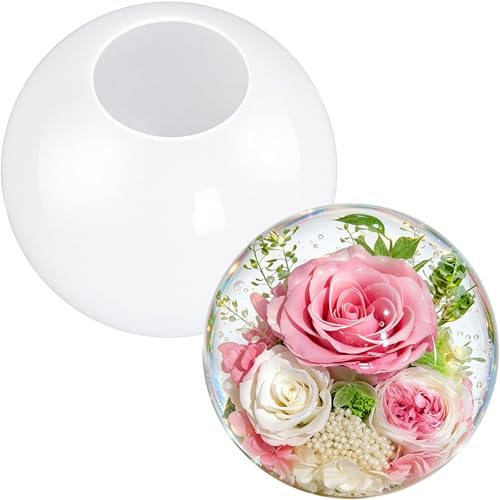 4 Inch Resin Sphere Mold, Seamless Large Round Ball Silicone Mold | Round Sphere Silicone Molds for Flower Preservation, Epoxy Art Casting, Wedding, Valentine Party DIY Craft Gift & Home Decor - color: Sphere Resin Molds