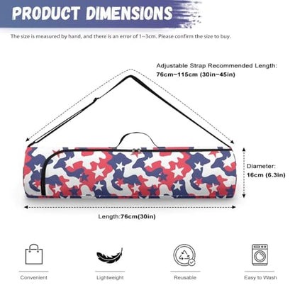 Yoga Mat Bag for Women & Men Full-Zip Yoga Mat Carrier Bag for Class Workout Park with Adjustable Strap - color: Camouflage Red Flag