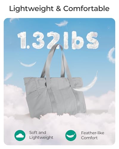 BAGSMART Gym Tote Bag for Women, 24L/28L Travel Tote Yoga Mat Bag - color: Grey, size: Small