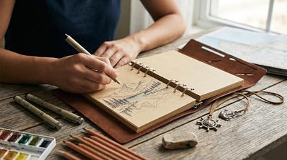 EvZ 7-Inch Refillable A6 Binder Notebook - Premium Vegan Leather Personal Planner, Eco-Friendly Journal with 6-Ring Loose-Leaf System for Writing, Business, and Creative Sketches, Red Brown - color: Red Brown, size: 7 Inches