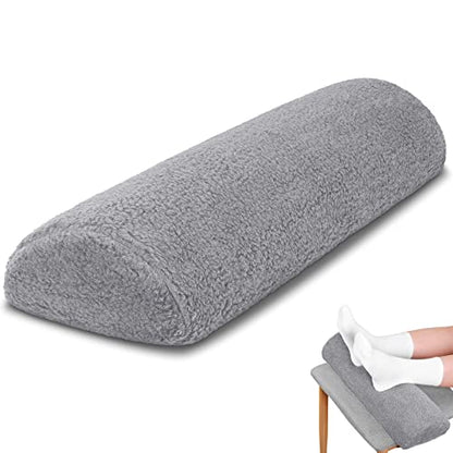Sintuff Recliner Leg Rest Cushion Sofa Footrest Pillow with Cover Half Moon Bolster Pillow Under Knee Pillow for Sleeping On Back Alleviating Pain, 19.7 x 8 x 3.5 Inch (Dark Gray) - color: Dark Gray