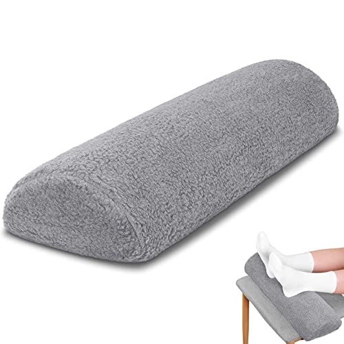 Sintuff Recliner Leg Rest Cushion Sofa Footrest Pillow with Cover Half Moon Bolster Pillow Under Knee Pillow for Sleeping On Back Alleviating Pain, 19.7 x 8 x 3.5 Inch (Dark Gray) - color: Dark Gray