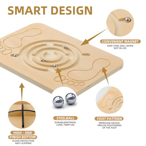 Juoe 360° Maze Balance Board Wobble Board,Sensory Balance Toys