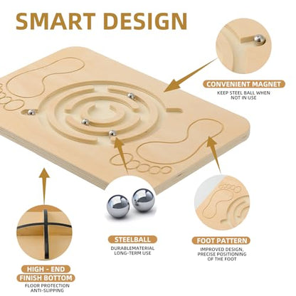 Juoe 360° Maze Balance Board Wobble Board,Sensory Balance Toys