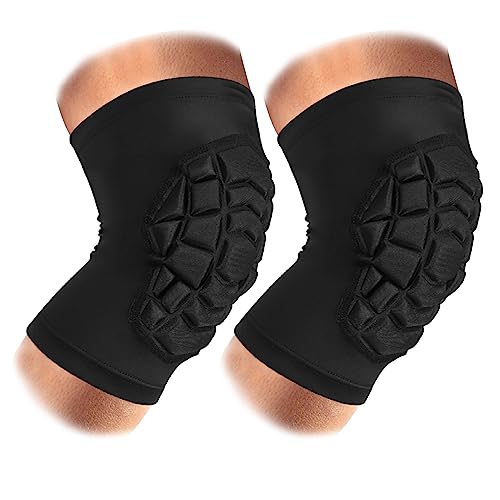SZKANI Knee Pads Compression Leg Sleeve Knee Sleeve for All Sports Wrestling Protector Gear, 1 Pair of Knee Paded - color: (Short Sleeve)Black_2 Pack, size: XX-Large