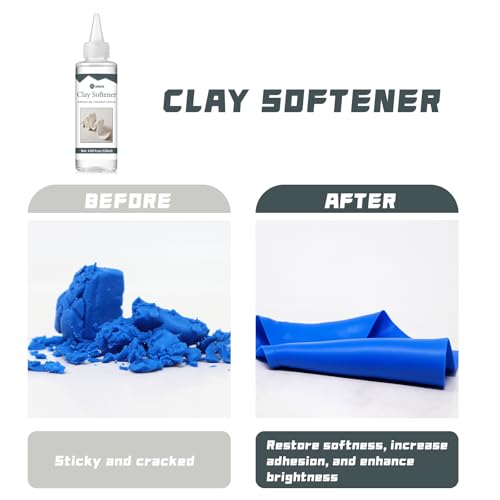 120ml Liquid Polymer Clay Softener, Restores Workability and Shine | Non‑Toxic/Odorless,Revive Hardened Clay,Enhances Flexibility & Adhesion,Ideal for Ceramic Artists,Teachers & DIY Craft Lovers