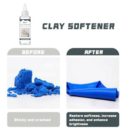 120ml Liquid Polymer Clay Softener, Restores Workability and Shine | Non‑Toxic/Odorless,Revive Hardened Clay,Enhances Flexibility & Adhesion,Ideal for Ceramic Artists,Teachers & DIY Craft Lovers