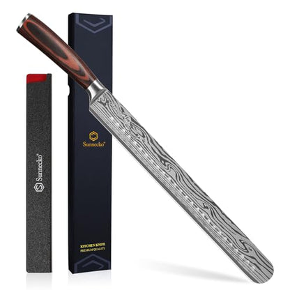 12 Inch Carving Knife,Brisket Knife for Roasts and Turkey | Ultra Sharp-High Carbon German Stainless Steel BBQ Slicing Knife with Gift Box - color: 12 inch Carving Knife