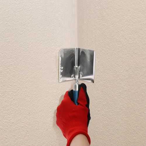 Peohud 2 Pieces Drywall Corner Tool Set, Inside and Outside Corner Knife, Stainless Steel Corner Trowel, Concrete Finishing Tool for Plastering Bricklaying Corner Finishing Work