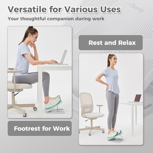 Keep Compact Slant Board for Calf Stretching, 5-Level Adjustable ABS Incline Board, Portable Foot Stretcher for Ankle Mobility, Yoga & Home Fitness, Women Teens Beginners - color: Grey