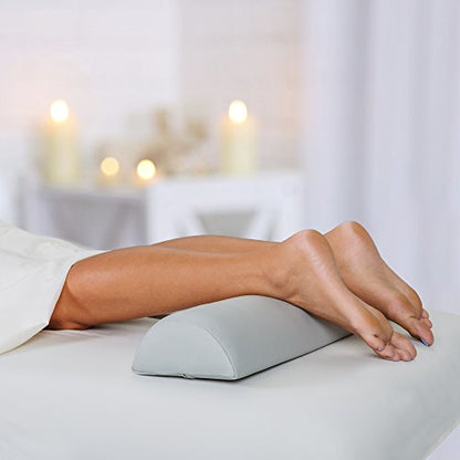 EARTHLITE Bolster Pillow Half Round – Durable Massage Bolster, 100% PU Upholstery incl. Strap Handle/Professional Quality for Massage Tables/Back Pain Relief - color: Sterling