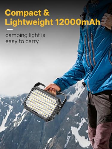 LED Work Light: Portable Rechargeable Magnetic Work Light | 10000LM output with 4 lighting modes, IP65 waterproof protection and a 13000mAh battery for garage, camping and emergency use