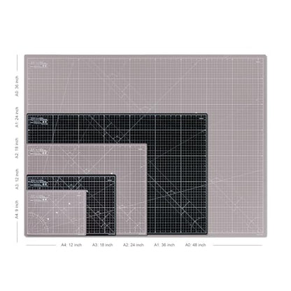 Elan Cutting Mat A4 Black & Taupe, Self Healing Cutting Mat 9x12 Inch, 5-Ply Craft Board Black, Hobby Board for Crafts 9x12 Inch - style: 12 x 9"
