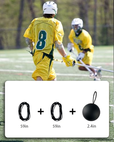 Lacrosse Trainer Ball with 2 Elastic Ropes - color: Black