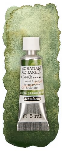 Schmincke - HORADAM® AQUARELL, Super Granulation, 14 944 001 Forest Brown, 5 ml tube, very strong granulating colors, finest, super granulating watercolors - color: 944 forest brown