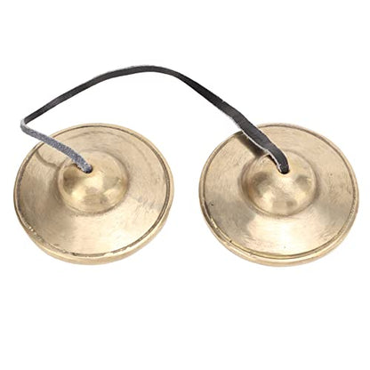 Tibetan Tingsha Cymbals Meditation Chime Bells, 2.7in Brass Strong Sound Penetration Tingsha Cymbals Bells, Lightweight Portable Tingsha Cymbals Bells Om Mane Padme Hum for Percussion Instrument