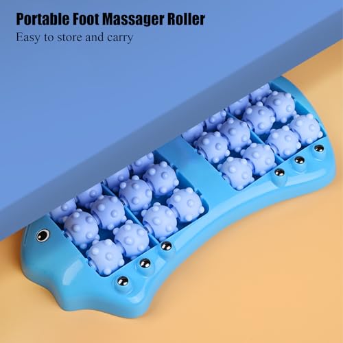 Foot Roller Massager for Plantar Fasciitis Relief, Large Size Roller Foot Massage Shiatsu Acupuncture Massage, Reflexology Tool,Heel, Arch, Muscle Aches, Foot Pain, Stress Relief - Relaxation Gift - color: Blue