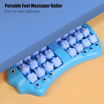 Foot Roller Massager for Plantar Fasciitis Relief, Large Size Roller Foot Massage Shiatsu Acupuncture Massage, Reflexology Tool,Heel, Arch, Muscle Aches, Foot Pain, Stress Relief - Relaxation Gift - color: Blue