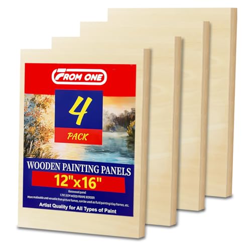 4 Pack 12x16 Basswood Paint Pouring Panels for Acrylic Oil Resin Art | ready to use, basswood wood painting boards, warp-Resistant, for crafters and Artists - size: 12 * 16-4pk