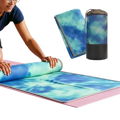 Pilates Mat Towel with Bag | Microfiber Yoga Towels for Hot Yoga Non Slip Dots | Gym Towels for Women Big Towels | Yoga Matt | Extra Large Towels