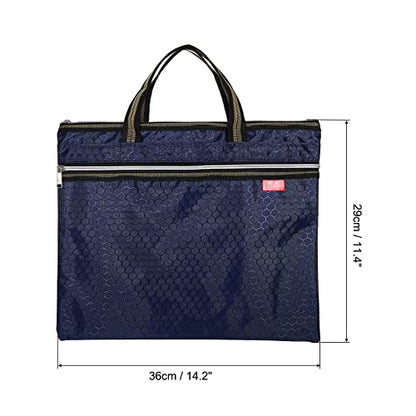 PATIKIL Waterproof Zipper File Bag, Documents Books Tools Storage Zip Pouch for Office Travel, Navy Blue - color: Navy Blue