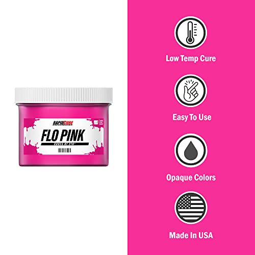 Rapid Cure Fluorescent Pink Plastisol Ink - Screen Printing Ink, Pint | Cures At 270°F Vs. Standard 320°F - Bold Opaque Color, Non-Phthalate, CPSIA Safe, USA Made - Fluorescent Pink - color: Fluorescent Pink, size: 16 fl oz