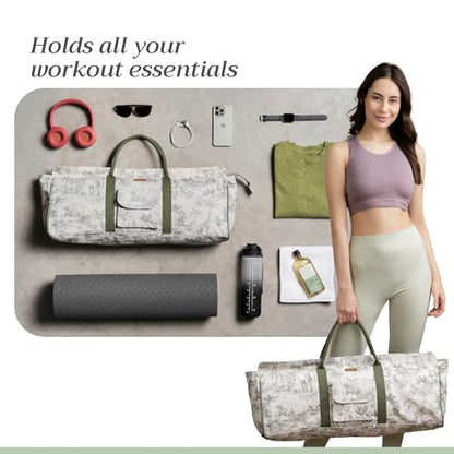 Maison d' Hermine Yoga Mat Duffle Bag Gym Tote Yoga Mat Carry Bag - color: Savana Jouy, style: Yoga Mat Tote