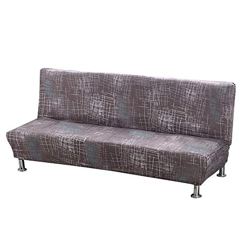 MIFXIN Armless Sofa Cover Futon Slipcover Stretch Elastic Folding Sofa Bed Non-Armrest Couch Furniture Protector Spandex Printed Washable Sofa Cover Without Armrests (Nordic Strips) - color: Nordic Strips