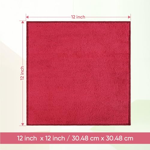 HOMEXCEL Washcloths 12PK, Ultra Soft&Highly Absorbent Face Towels, 12X12 in | Multi-Purpose Towels, Microfiber Wash Cloths for Bathroom, Hotel, Spa, Gym, and Kitchen, Machine Washable, Red - color: Red, size: 12 x 12 inch