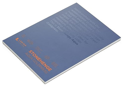Stonehenge Aqua White Medium Weight Block, 140lb, Coldpress, 7 x 10 Inches, 15 Sheets for Wet and Dry Media - size: 7x10"