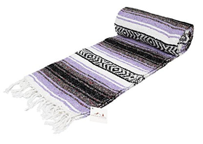 Open Road Goods Pastel Purple Mexican Blanket - Authentic Serape Falsa Blanket - Handmade (Acrylic Blend, XL) - color: Pastel Purple