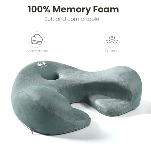 Meditation Cushion Memory Foam Floor Pillow for Cross Legged Sitting - color: Bule