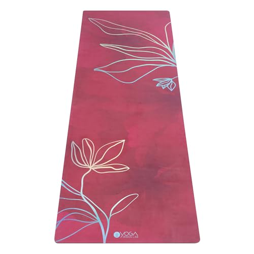 YOGA DESIGN LAB | The Combo Yoga Mat | 2-in-1 Mat+Towel | Eco Luxury | Ideal for Hot Yoga, Power, Bikram, Ashtanga, Sweat | Studio Quality | Includes Carrying Strap! - color: Iris, size: 3.5mm