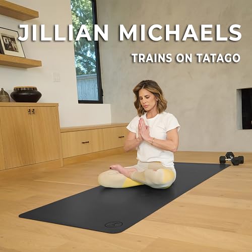 Tatago Hot Yoga Mat Non Slip-Professional Grade Natural Rubber Yoga Mat, Pliates Mat, Stretching Mat or exercise mats for home workout. Nonslip for Hot and Sweaty Classes. Includes Yoga Strap for Carrying and Stretching too. - color: Carbonegro, size: 84