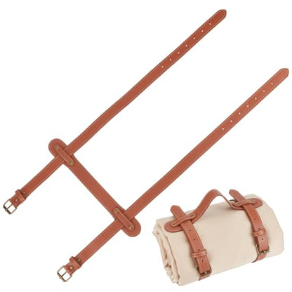 PU Leather Yoga Blanket Mat Carrier Portable Picnic Blanket Rug Roll Carry Strap Adjustable Handle Beach Mat Motorcycle Bedroll Holder Belt for Outdoor Camping Travel Hiking - style: max 20cm