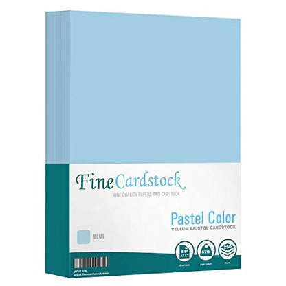 Blue 67lb Vellum Bristol Cardstock, Lightweight Cover Card Stock Paper - Great for Arts and Crafts, Wedding Invitations, Documents and Brochures | 8.5 x 11 (Letter Size) | 250 Sheets per Pack - color: Blue, size: 8.5 x 11